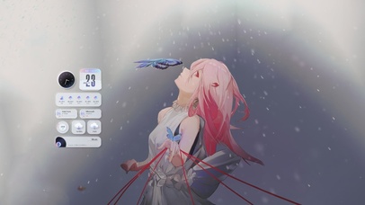 清新雪中少女