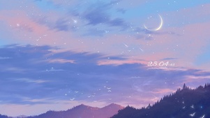 4k 唯美黄昏星空