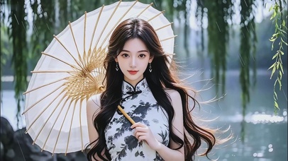 雨中美女姐姐