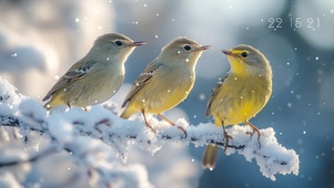 冰雪世界里的小鸟