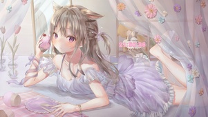 唯美房间可爱兽耳女孩