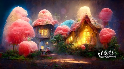 唯美治愈梦幻棉花糖房屋