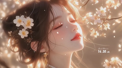 唯美清秀繁花少女