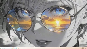 戴眼镜的女孩桌面主题