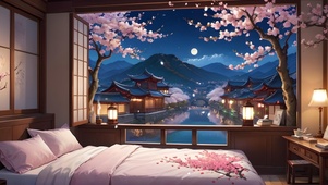 卧室窗外的水乡
