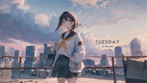 阳光白云少女