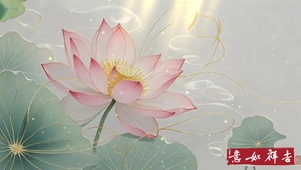 淡绿透明荷花