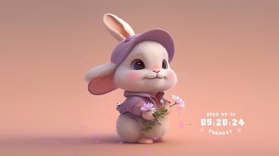 可爱花朵兔兔