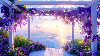 4K治愈紫藤花海