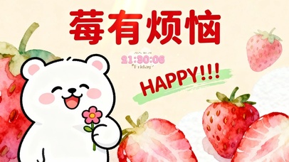 莓有烦恼可爱治愈桌面