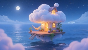 惬意的海面小屋