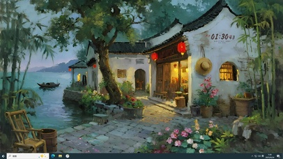夜幕湖畔小屋