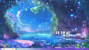 夜景护眼星球河流桌面主题