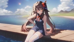 海边度假少女
