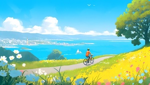 海边骑行