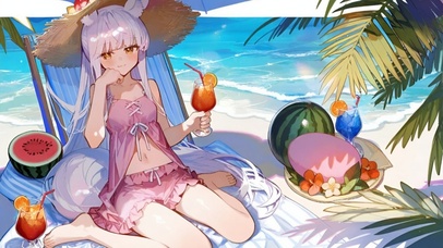 海边泳装少女-白金