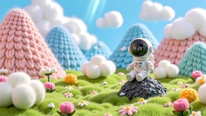 可爱毛毡风宇航员