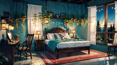 4k安静唯美绿植房间