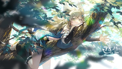 可爱树梢狐耳少女