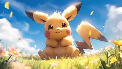 草地上的可爱皮卡丘