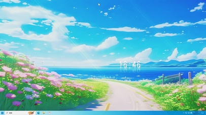 动漫海边AI插画-桌面主题