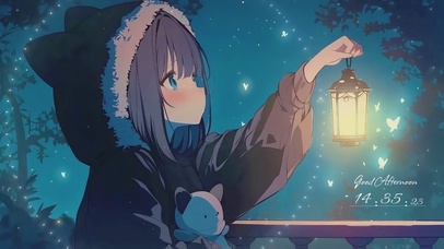 秋日里的提灯少女