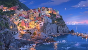 圣托里尼海岛的夜