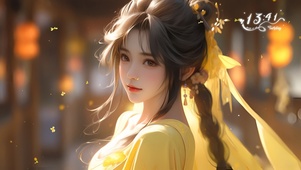 古风黄衣少女