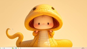 金蛇送福，可爱金蛇宝宝