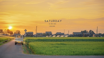 治愈黄昏乡村田野