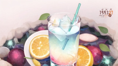 夏日冰凉气泡水