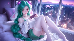 甜美兔兔女孩