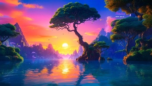 海岛夕阳