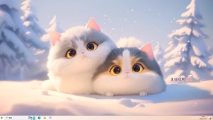 雪地里的猫咪