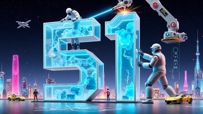 科技风五一劳动节