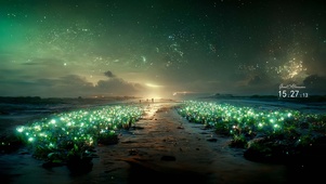 海边退潮夜空