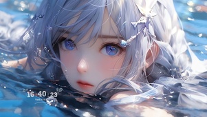 唯美水中可爱少女