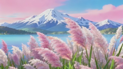 如诗如画粉彩芦苇