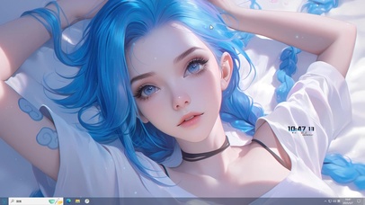 深情蓝发女孩主题