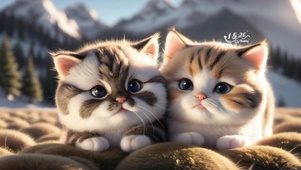 呆萌的小团猫