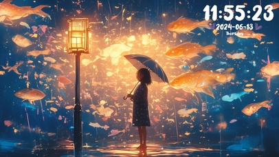 路灯下的小女孩