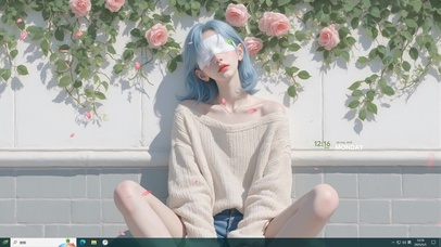 文艺玫瑰花墙女孩主题