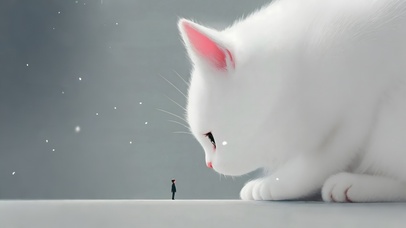 超治愈！来自大白猫的凝视~