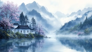 水墨湖山