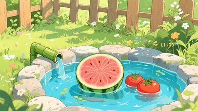 治愈夏日西瓜水池