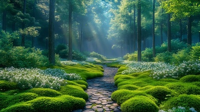 护眼清新森林小道