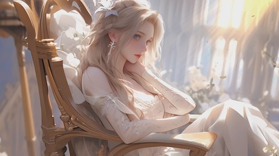 【3D】动态，清纯恬静女孩