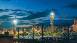 4k 治愈唯美夜晚城市星空