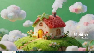 护眼绿景小屋桌面主题