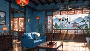 4k中式古典客厅